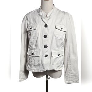 First Issue Liz Claiborne White Denim Jacket